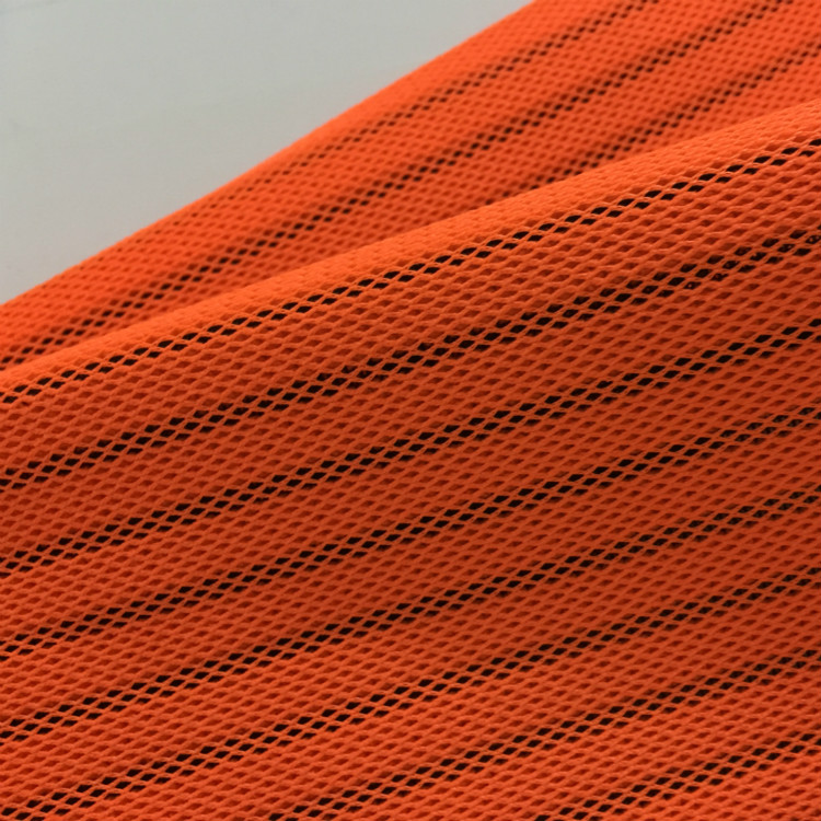 Orange Mesh Fabric - MESH FABRIC, KNITTED FABRIC, 3D MESH, POLYESTER FA